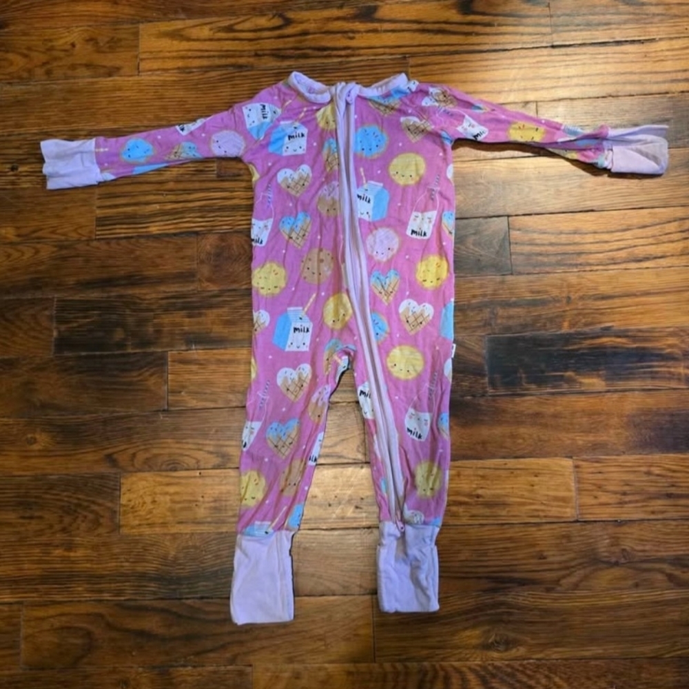 Little Sleepies Pink Milk and Cookies 0-3months